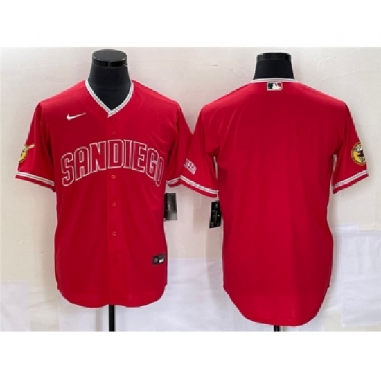 Men's San Diego Padres Blank Red Cool Base Stitched Baseball Jersey - Ujersey