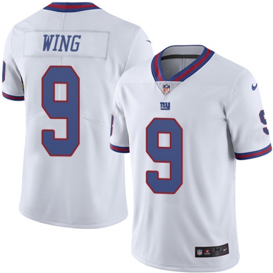 Men's Nike New York Giants #9 Brad Wing Limited White Rush Vapor Untouchable NFL Jersey - Ujersey