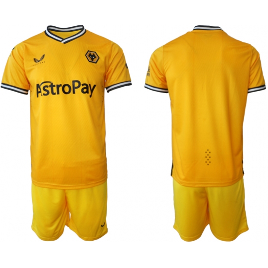 Men's Wolverhampton Wanderers Blank Yellow 2023-24 Home Soccer Jersey