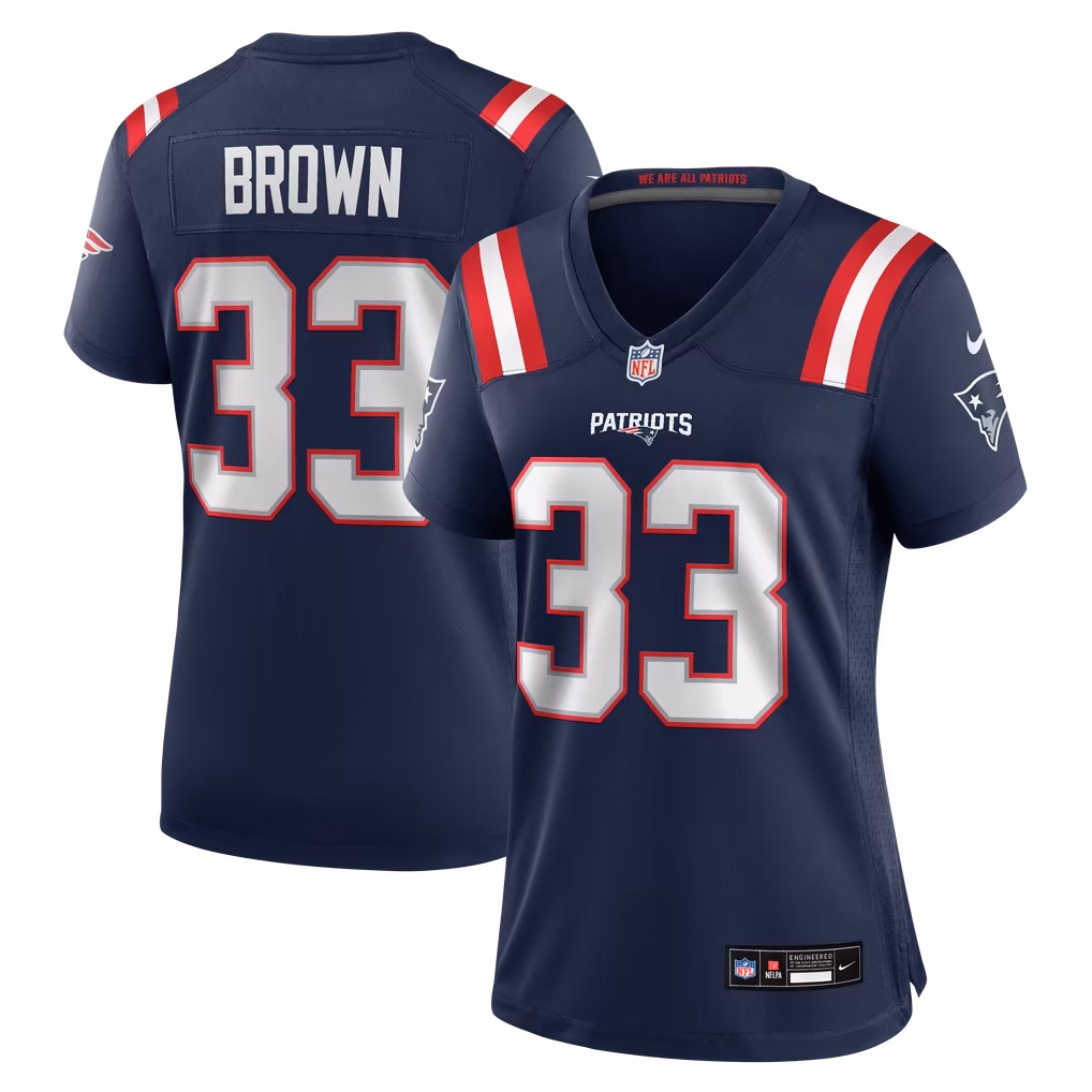 Women's New England Patriots Mike Brown Nike Navy Team Game Jersey - U-jersey