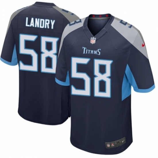 Men's Nike Tennessee Titans #58 Harold Landry Game Navy Blue Team Color NFL Jersey - Ujersey