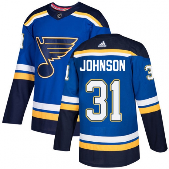 Men's Adidas St. Louis Blues #31 Chad Johnson Authentic Royal Blue Home NHL Jersey - Ujersey