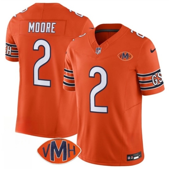 Men's Chicago Bears #2 D.J. Moore Orange 2025 F.U.S.E. With VMH Vapor Untouchable Limited Football Stitched Jersey - Ujersey