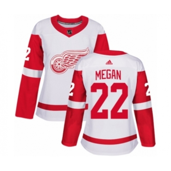 Women's Adidas Detroit Red Wings #22 Wade Megan Authentic White Away NHL Jersey - Ujersey