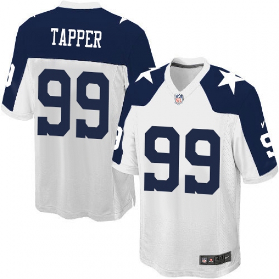 Men's Nike Dallas Cowboys #99 Charles Tapper Game White Throwback Alternate NFL Jersey - Ujersey