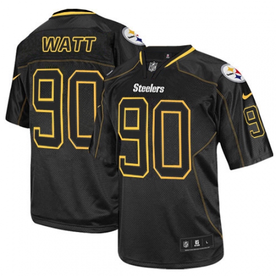 Men's Nike Pittsburgh Steelers #90 T. J. Watt Elite Lights Out Black NFL Jersey - Ujersey