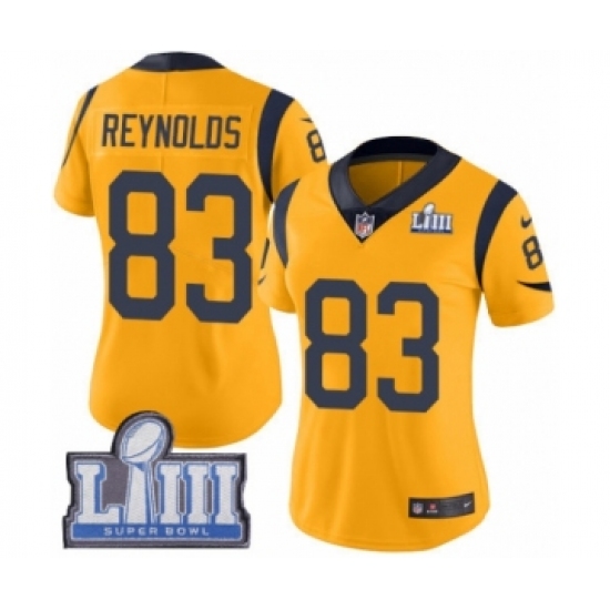 Women's Nike Los Angeles Rams #83 Josh Reynolds Limited Gold Rush Vapor Untouchable Super Bowl LIII Bound NFL Jersey - Ujersey
