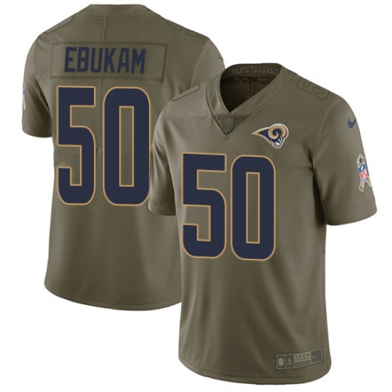 Men's Nike Los Angeles Rams #50 Samson Ebukam Limited Olive 2017 Salute to Service NFL Jersey - Ujersey