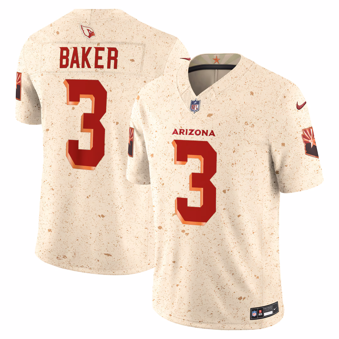 Men's Arizona Cardinals Budda Baker Nike Natural 2025 Rivalries Collection Stitched Limited Jersey