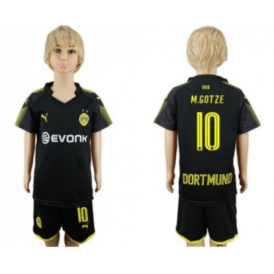 Dortmund #10 M.Gotze Away Kid Soccer Club Jersey