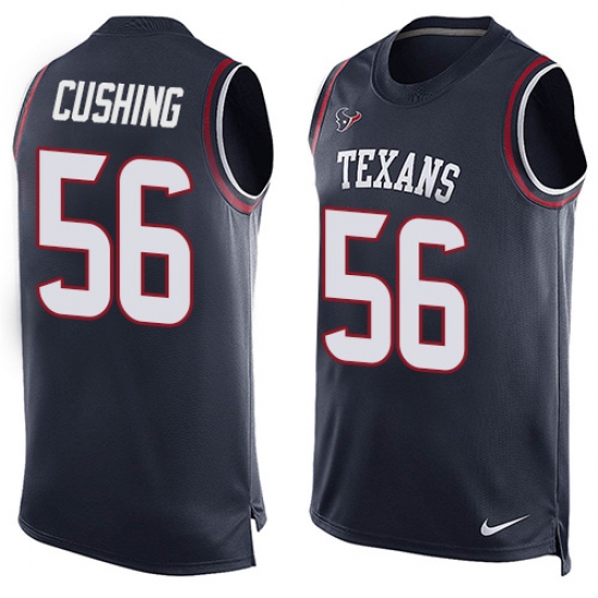 Men's Nike Houston Texans #56 Brian Cushing Limited Navy Blue Player Name & Number Tank Top NFL Jersey - Ujersey