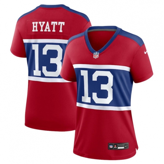 Women's New York Giants #13 Jalin Hyatt Century Red Alternate Vapor Limited Football Stitched Jersey - Ujersey