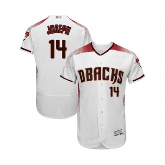 Men's Arizona Diamondbacks #14 Caleb Joseph White Home Authentic Collection Flex Base Baseball Jersey - Ujersey