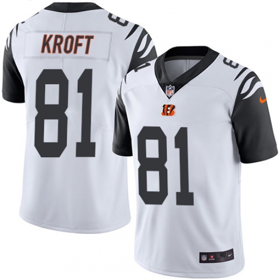 Men's Nike Cincinnati Bengals #81 Tyler Kroft Elite White Rush Vapor Untouchable NFL Jersey - Ujersey