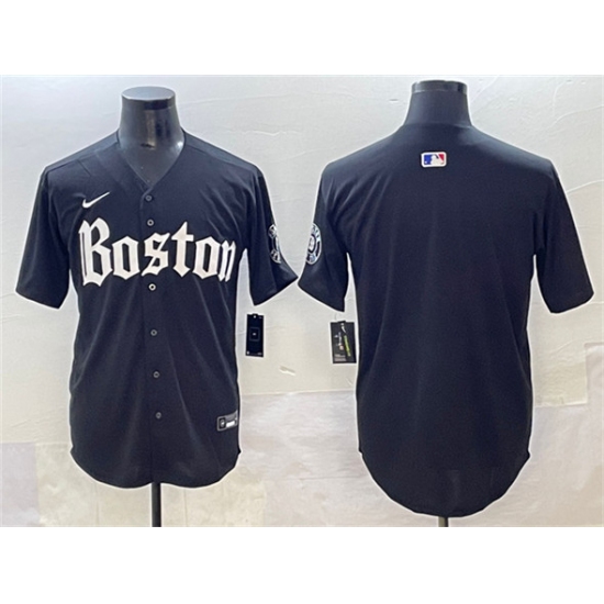 Men's Boston Red Sox Blank Black Gothic Vapor Limited Stitched Baseball Jersey - Ujersey