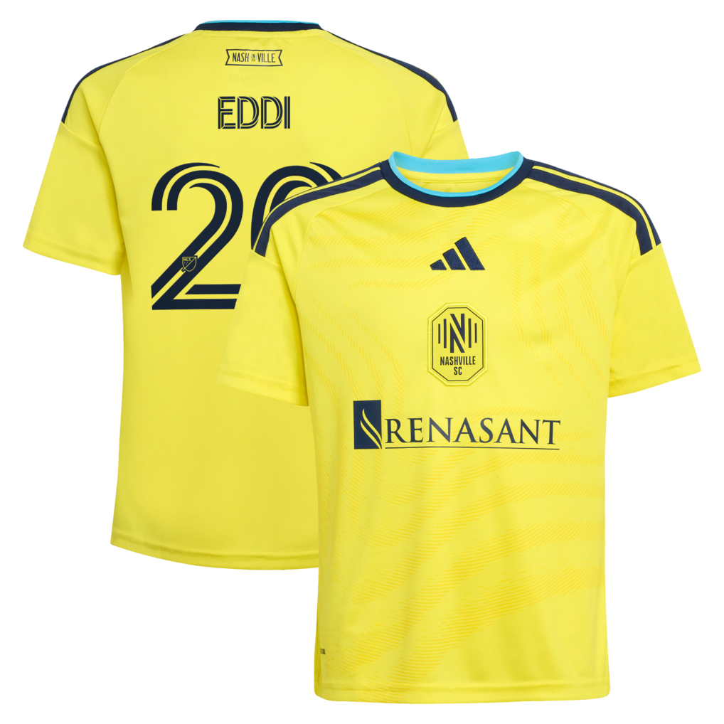 Youth Nashville SC Edvard Tagseth adidas Yellow 2026 The Reverb Kit Replica Jersey - Ujersey