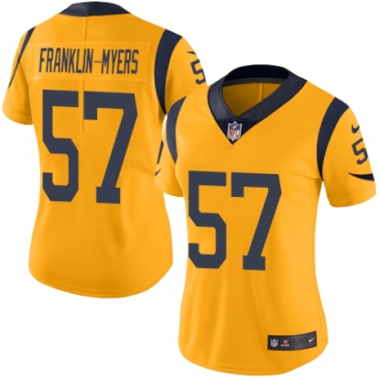 Women's Nike Los Angeles Rams #57 John Franklin-Myers Limited Gold Rush Vapor Untouchable NFL Jersey - Ujersey