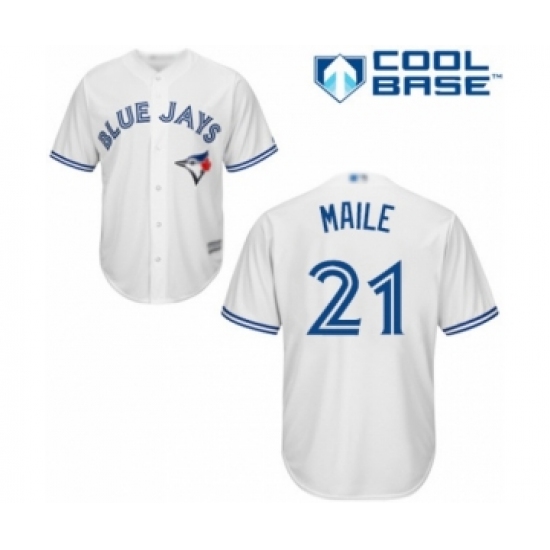 Youth Toronto Blue Jays #21 Luke Maile Authentic White Home Baseball Player Jersey - Ujersey
