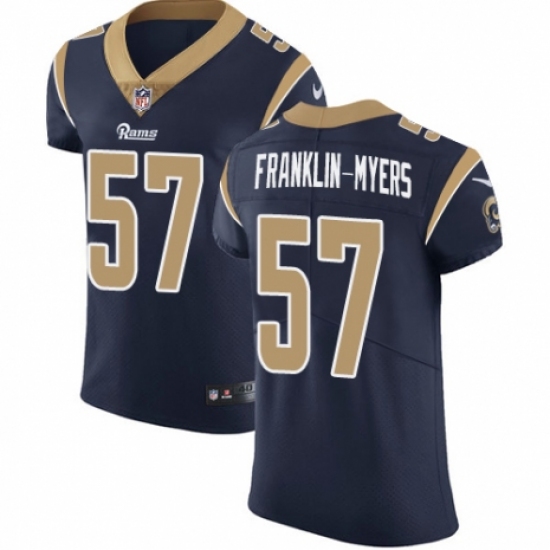 Men's Nike Los Angeles Rams #57 John Franklin-Myers Navy Blue Team Color Vapor Untouchable Elite Player NFL Jersey - Ujersey