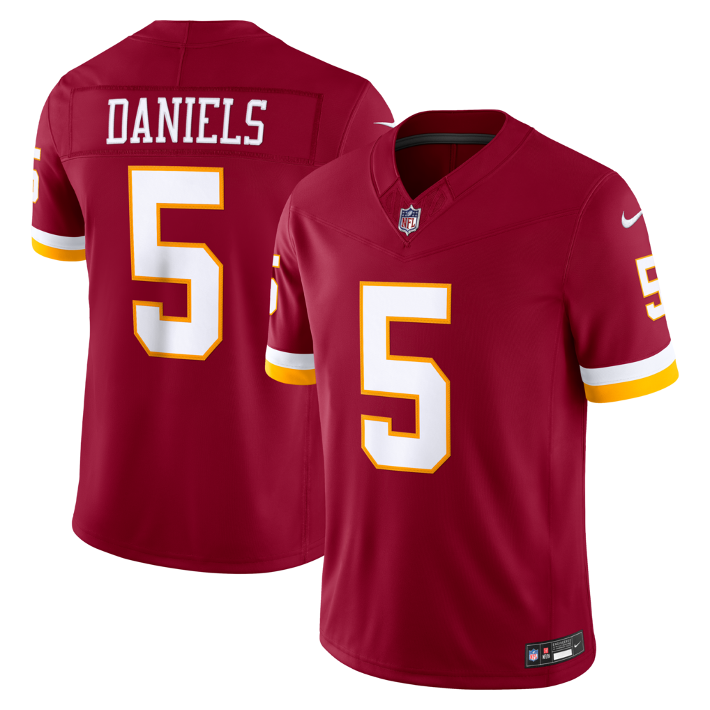 Men's Washington Commanders Jayden Daniels Nike Burgundy Vapor F.U.S.E. Sewn Down Limited Jersey - SUjersey01