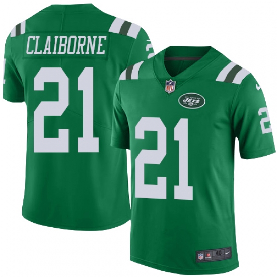 Men's Nike New York Jets #21 Morris Claiborne Elite Green Rush Vapor Untouchable NFL Jersey - Ujersey