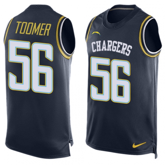 Men's Nike Los Angeles Chargers #56 Korey Toomer Limited Navy Blue Player Name & Number Tank Top NFL Jersey - Ujersey