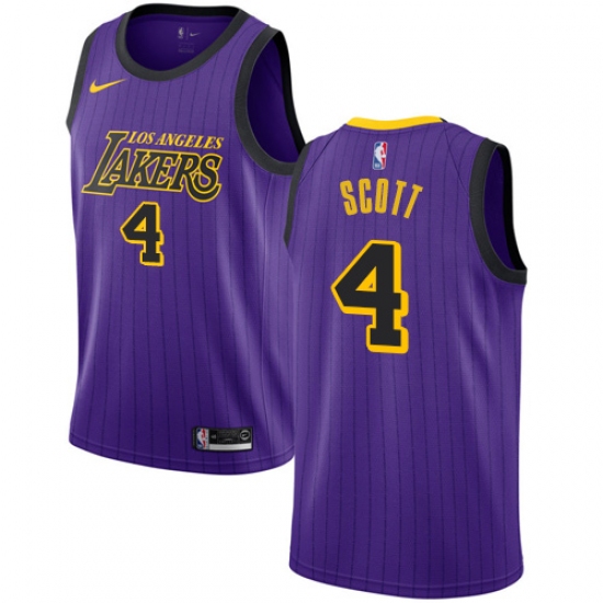 Women's Nike Los Angeles Lakers #4 Byron Scott Swingman Purple NBA Jersey - City Edition - Ujersey