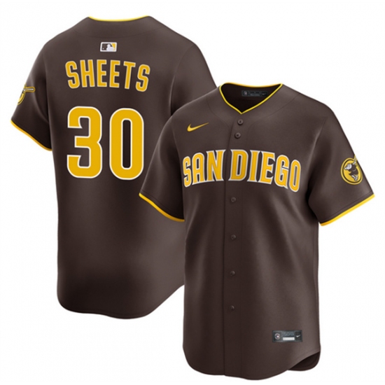 Men's San Diego Padres #30 Gavin Sheets Brown 2026 Road Limited Stitched Baseball Jersey - Ujersey
