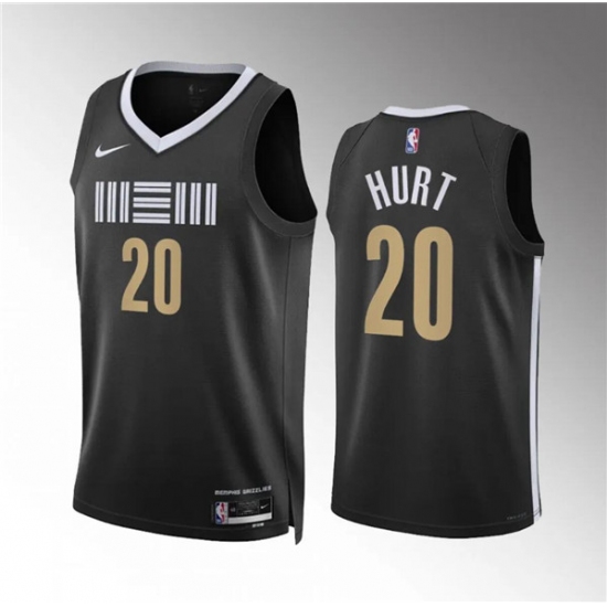 Men's Memphis Grizzlies #20 Matthew Hurt Black 2023-24 City Edition Stitched Jersey - Ujersey