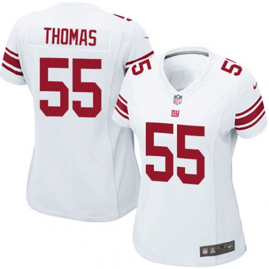 Women's Nike New York Giants #55 J.T. Thomas Game White NFL Jersey - Ujersey