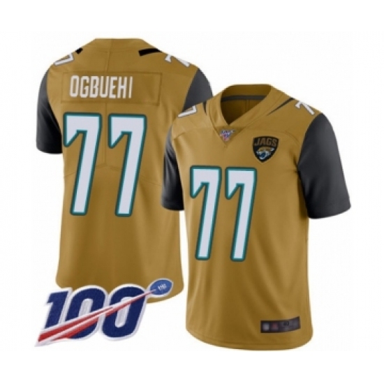 Men's Jacksonville Jaguars #77 Cedric Ogbuehi Limited Gold Rush Vapor Untouchable 100th Season Football Jersey - Ujersey