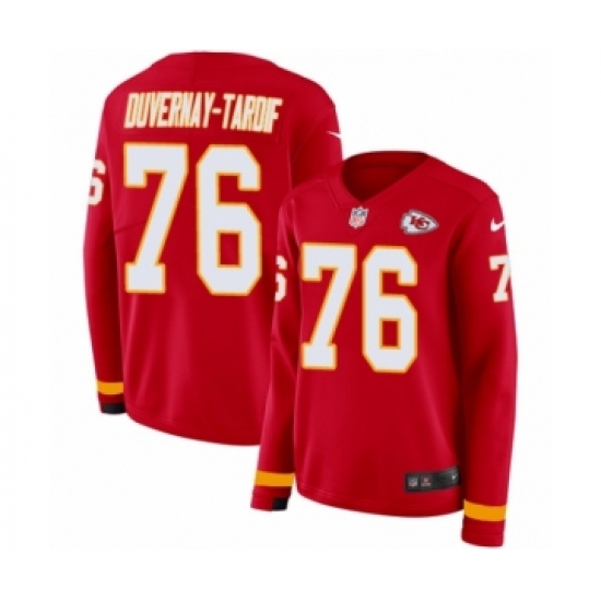 Women's Nike Kansas City Chiefs #76 Laurent Duvernay-Tardif Limited Red Therma Long Sleeve NFL Jersey - Ujersey