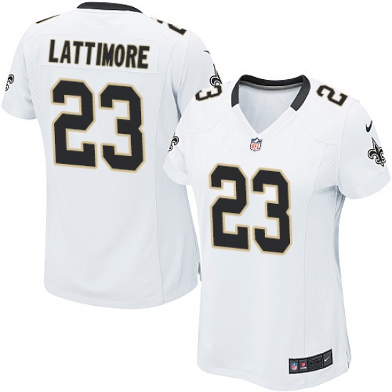 Women's Nike New Orleans Saints #23 Marshon Lattimore Game White NFL Jersey - Ujersey