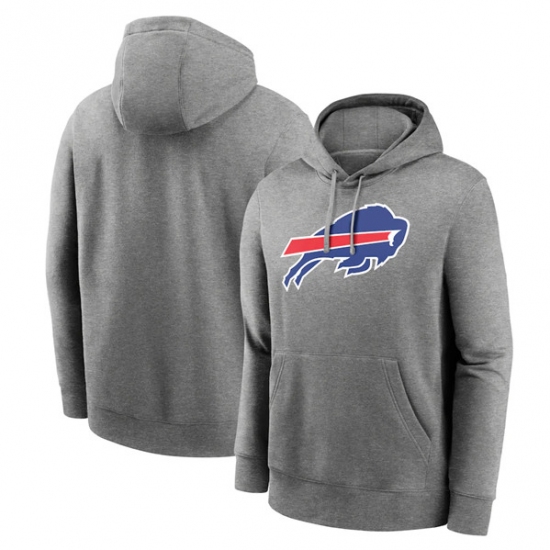 Men's Buffalo Bills Heather Gray Primary Logo Long Sleeve Hoodie - Ujersey
