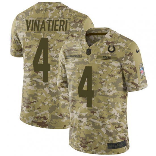 Men's Nike Indianapolis Colts #4 Adam Vinatieri Limited Camo 2018 Salute to Service NFL Jersey - Ujersey