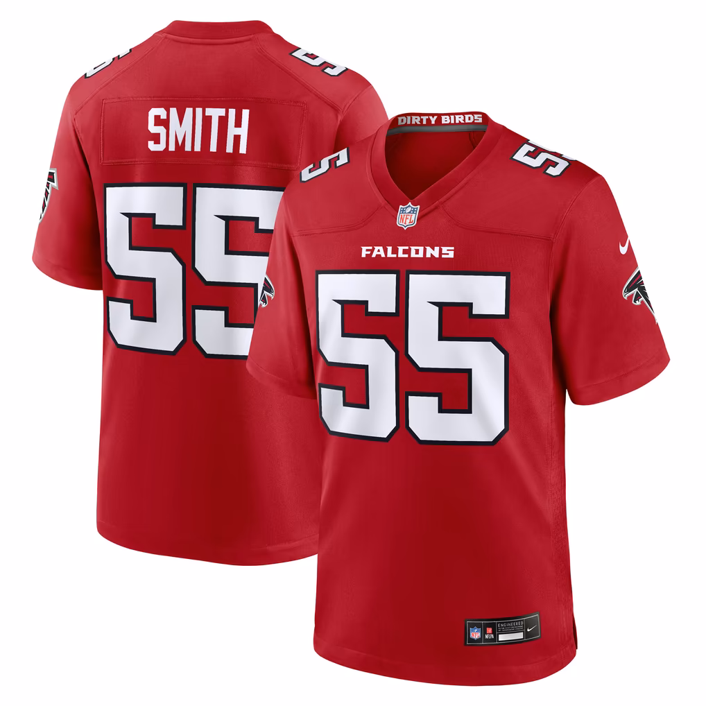 Men's Atlanta Falcons Za'Darius Smith Nike Red Team Game Jersey - U-jersey