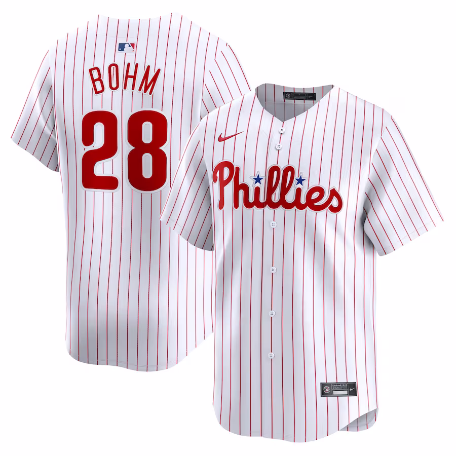 Men's Philadelphia Phillies Alec Bohm Nike White Home Limited Player Jersey - Ujersey NHL