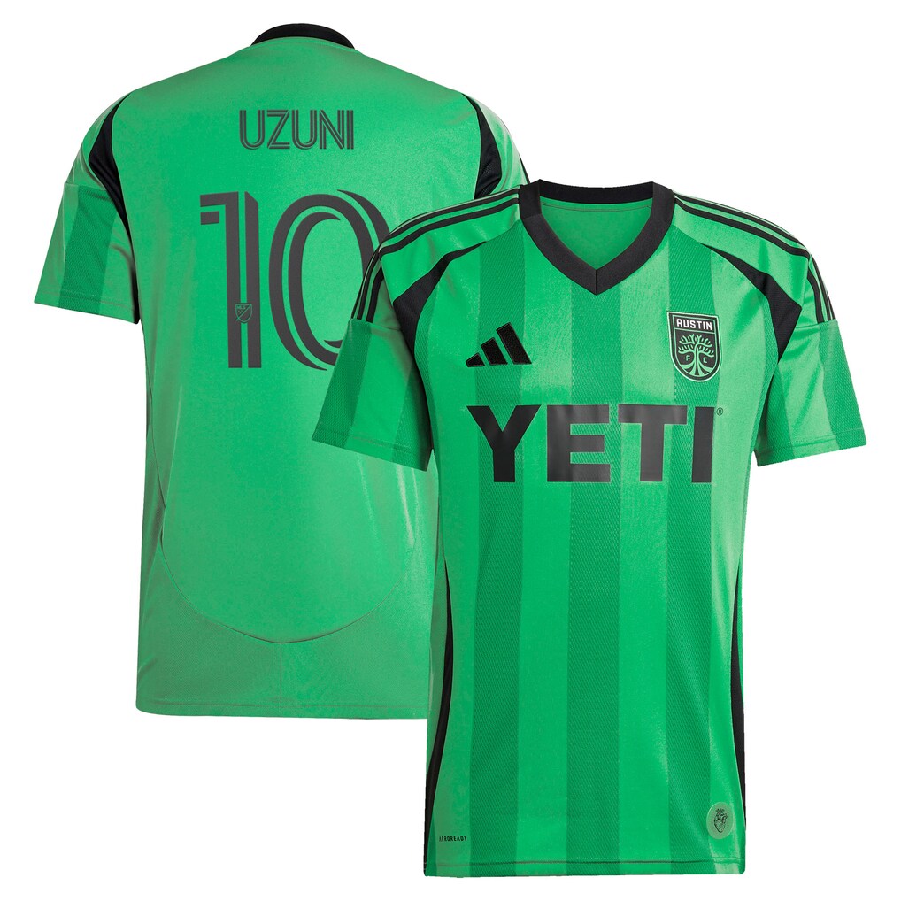 Men's Austin FC Myrto Uzuni adidas Green 2025 The Heartbeat Kit Replica Jersey - Ujersey