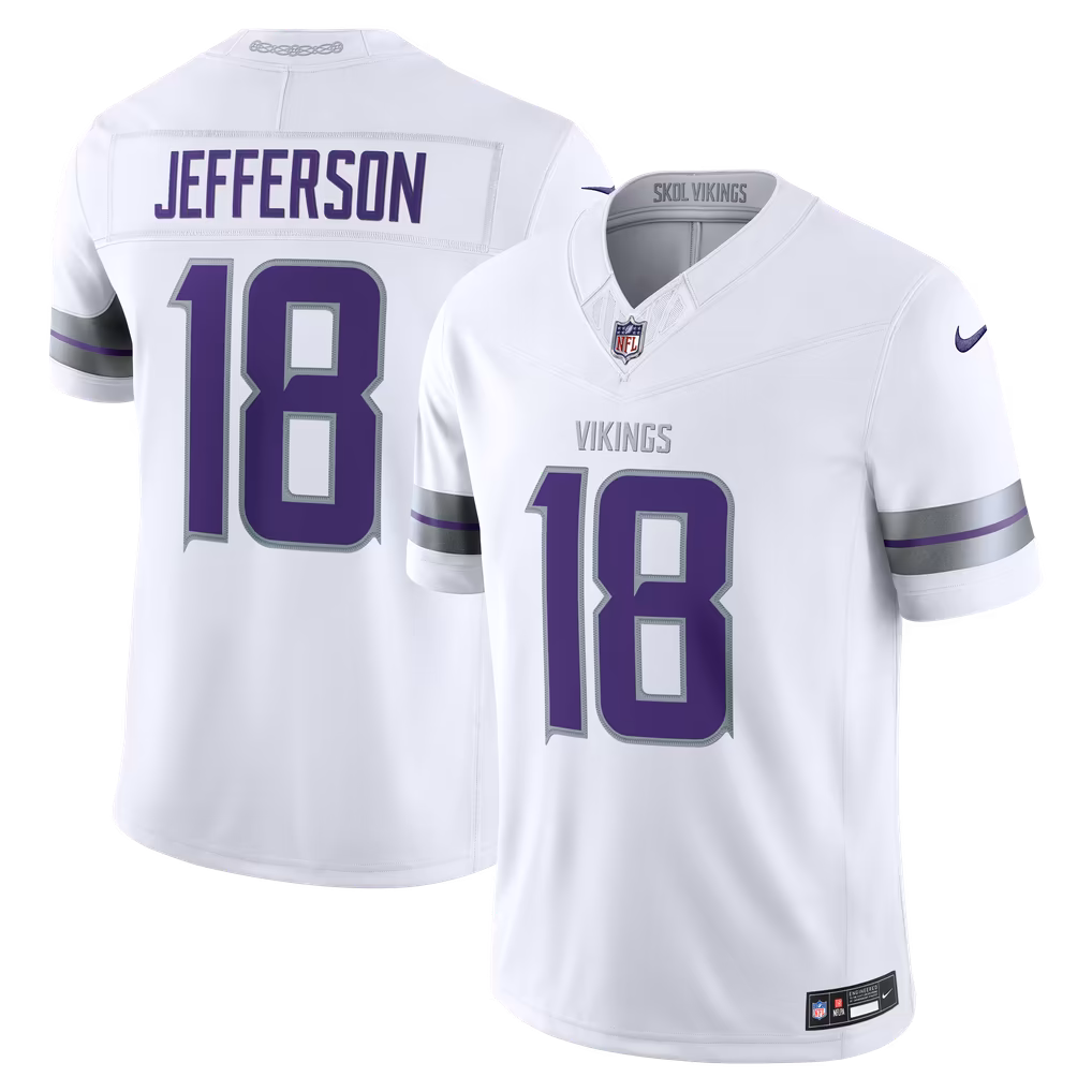 Men's Minnesota Vikings Justin Jefferson Nike White Alternate Vapor F.U.S.E. Stitched Limited Jersey - U-jersey