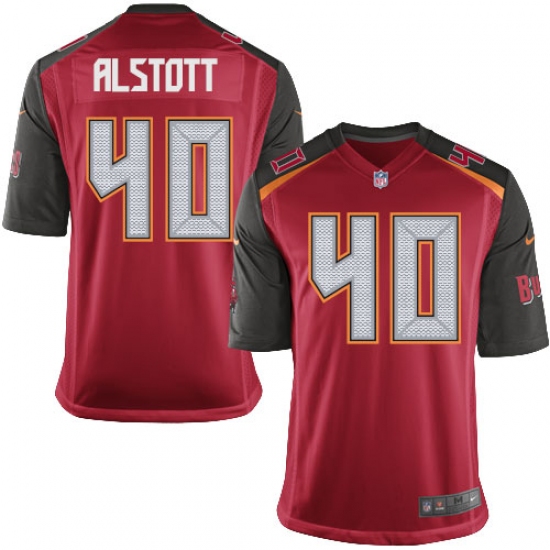 Men's Nike Tampa Bay Buccaneers #40 Mike Alstott Game Red Team Color NFL Jersey - Ujersey