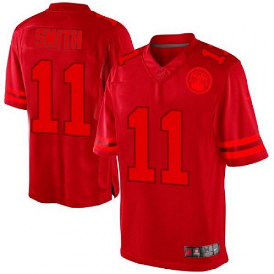 Men's Nike Kansas City Chiefs #11 Alex Smith Red Drenched Limited NFL Jersey - Ujersey