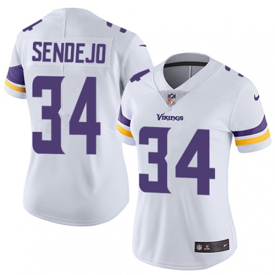 Women's Nike Minnesota Vikings #34 Andrew Sendejo White Vapor Untouchable Limited Player NFL Jersey - Ujersey