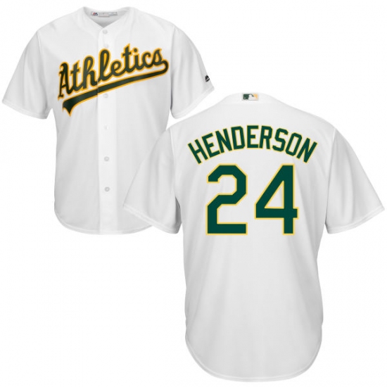 Men's Majestic Oakland Athletics #24 Rickey Henderson Replica White Home Cool Base MLB Jersey - Ujersey