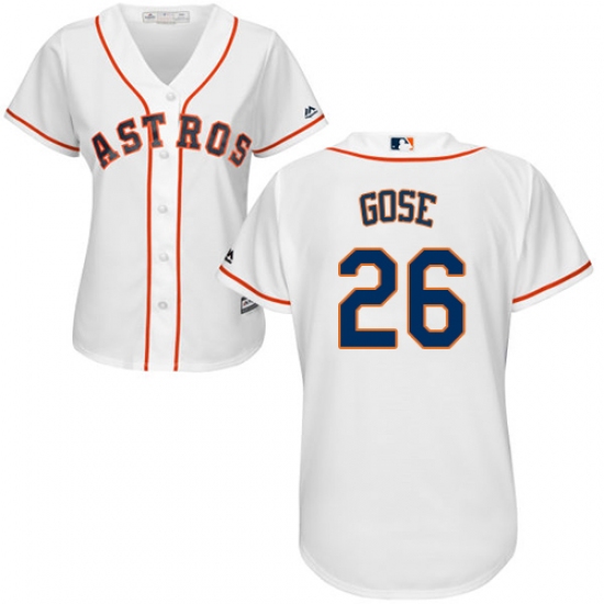 Women's Majestic Houston Astros #26 Anthony Gose Replica White Home Cool Base MLB Jersey - Ujersey