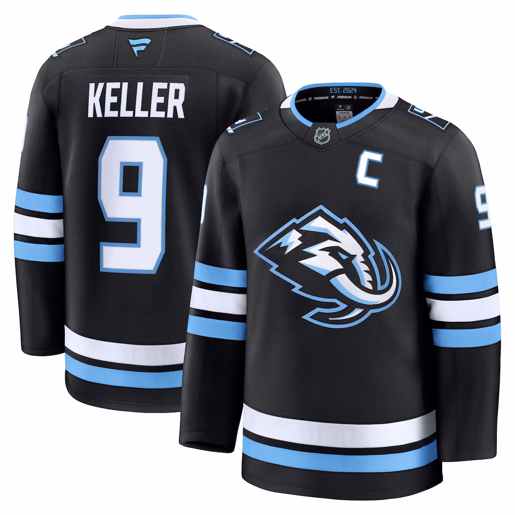 Men's Utah Mammoth Clayton Keller Fanatics Black Home Premium Player Jersey - Ujersey Shop