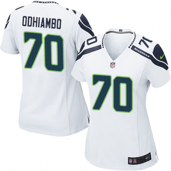 Women's Nike Seattle Seahawks #70 Rees Odhiambo Game White NFL Jersey - Ujersey