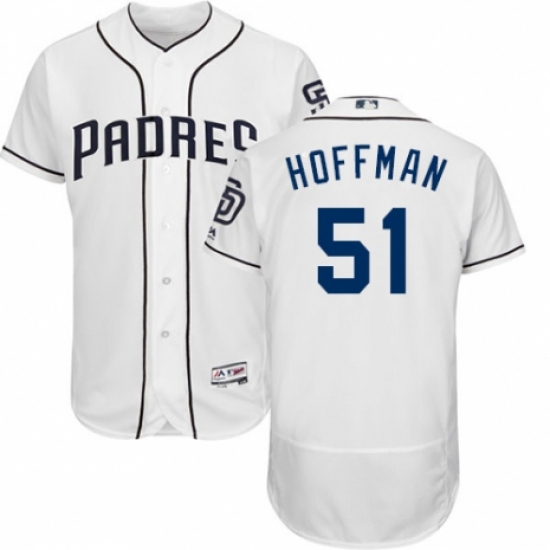 Men's Majestic San Diego Padres #51 Trevor Hoffman White Home Flex Base Authentic Collection MLB Jersey - Ujersey