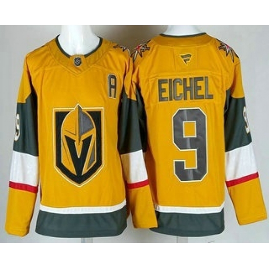 Men's Vegas Golden Knights #9 Jack Eichel Gold With A Authentic Jersey - Ujersey