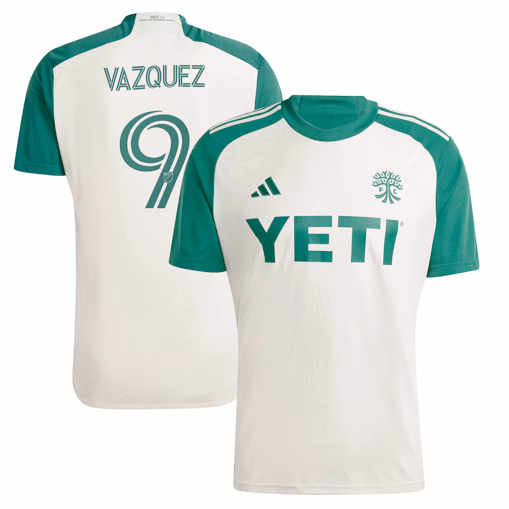 Men's Austin FC Brandon Vazquez adidas Tan 2024 The Armadillo Kit Replica Player Jersey