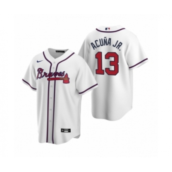 Youth Atlanta Braves #13 Ronald Acuna Jr. Nike White 2020 Replica Home Jersey - Ujersey